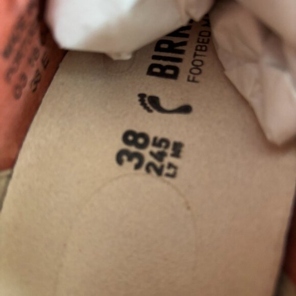 NIB | Birkenstock Suede Delano Lace Up Shoe in Coral Narrow Size EU 38 - Picture 8 of 9